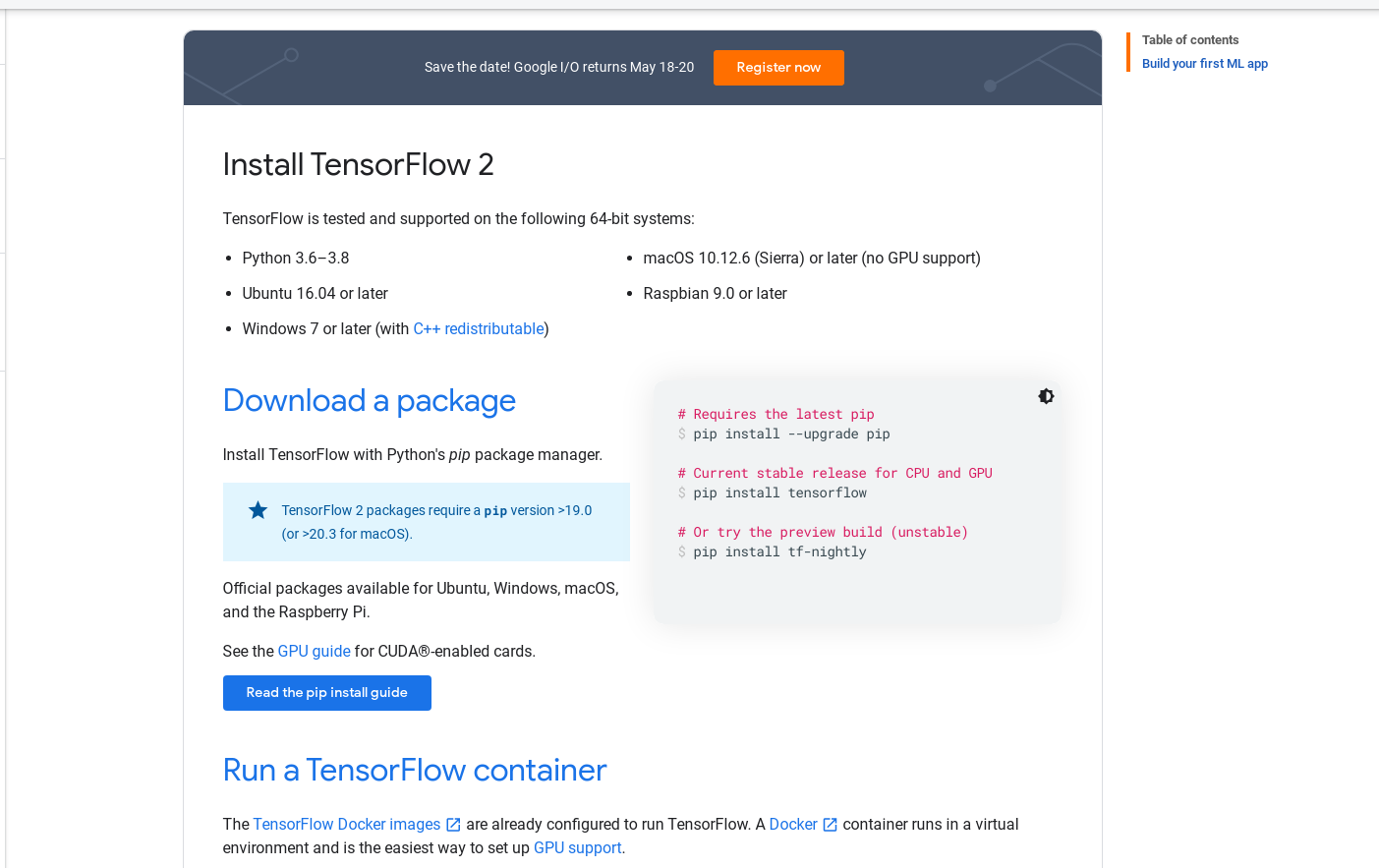 Tensorflow Installation